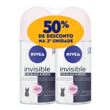 Imagem de Desodorante Nivea Invisible For Black & White Clear Roll-On 2 Unidades