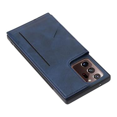 Imagem de zhouye Capa carteira para Samsung Galaxy S22/S22 Plus/S22 Ultra, capa fina de couro PU com porta-cartões suporte fecho magnético duplo durável à prova de choque, azul, S22 6,1 polegadas