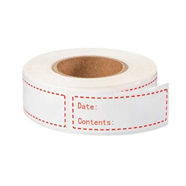 Imagem de 600 peças, 1 x 3 polegadas, à prova d 'água, etiqueta de armazenamento de alimentos, etiquetas de congelador de geladeira, adesivos de armazenamento de alimentos removíveis, etiqueta de data alimentar, etiquetas autoadesivas de papel para mamadeira, mamadeira, sacola