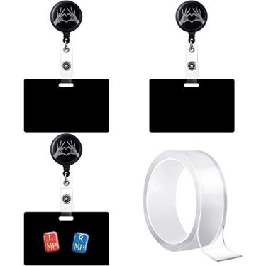 Imagem de 3 molinetes de crachá retráteis com raios-X, conjunto de carretel de crachá retrátil, carretel de crachá para marcadores de raios-X, para enfermeiras, médicos, professores, funcionários de escritório