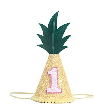 Imagem de Chapéu de aniversário de 1º aniversário de abacaxi - decorações de aniversário tropicais, decorações de aniversário de abacaxi, chapéu de aniversário de frutas para bebês meninas, adereços para fotos