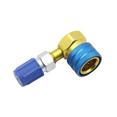 Imagem de Adaptador de mangueira R1234YF para R134A, acoplador R1234yf lado baixo 14 mm fêmea 1/4" SAE macho, R12 para R134A Válvula adaptadora rápida de lado baixo 1/4" SAE, conector de encaixe para carro ar condicionado