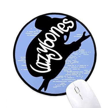 Imagem de DIYthinker Preguiça preta contorno animal tapete de mouse natural desktop escritório tapete redondo para computador