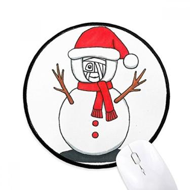 Imagem de DIYthinker mas Snowman Horus cachecol ramo mouse pad desktop escritório tapete redondo para computador