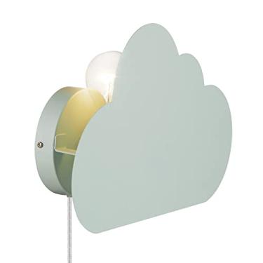 Imagem de GLOBE Arandela de parede elétrica Nimbus 1 luz flutuante nuvem plug-in, menta fosca, cabo transparente de 1,8 m, interruptor basculante liga/desliga em linha, lâmpada não incluída