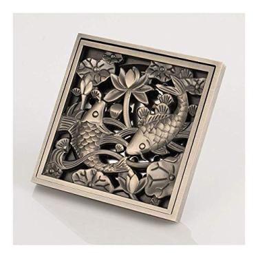 Imagem de Dreno de piso Desodorante de cobre Banheiro Banheiro Esgoto Tampa de inseto Ralo quadrado de banheiro Desodorante de piso