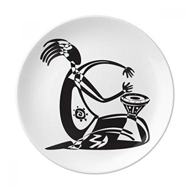 Imagem de Pandeiro mexicano comemorar o México prato decorativo de porcelana salver talheres, prato de jantar