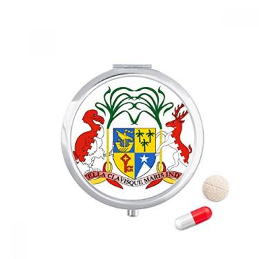 Imagem de Porta-comprimidos com emblema nacional da África da Maurícia, caixa de armazenamento de medicamentos