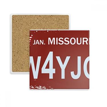 Imagem de Porta-copos quadrados padrão de número de carro americano americano americano americano para caneca com suporte de subplaca de isolamento pedra