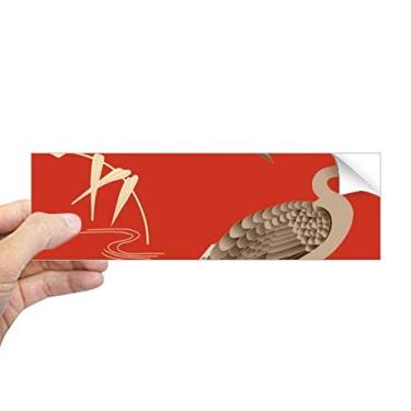 Imagem de DIYthinker Adesivo retangular de outono com cultura japonesa vermelha para janela de notebook