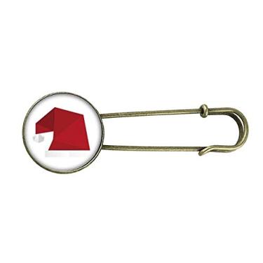 Imagem de Boné de Natal abstrato com estampa de origami, broche de metal retrô