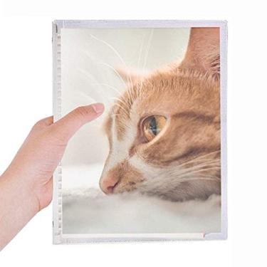 Imagem de Caderno de fotos de gatos puros com desenho de folhas soltas diário recarregável de papelaria