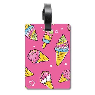 Imagem de Star Pink Sugar Popsicle Bolsa de viagem para sorvete Etiqueta para cartão de bagagem