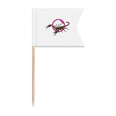 Imagem de Sinalizadores de palitos de dente Scorpion com limitação de insetos, marcação de etiquetagem para festas, bolos, comidas de queijo