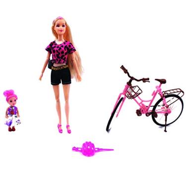 Imagem de Boneca Meggie Ciclista com Baby e Acessórios Pica Pau Brinquedos