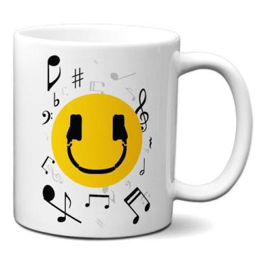 Imagem de Caneca Emoji Fone Ouvido Presente Criativo Música - Minha Caneca