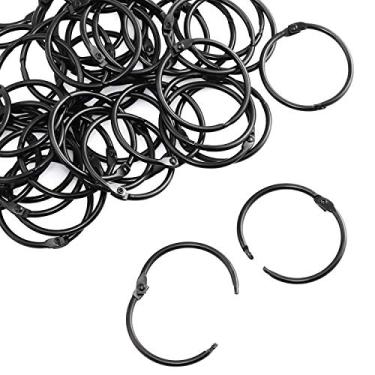 Imagem de Anel de livro Lind Kitchen 50 peças, anel de metal solto, folha, fivela articulada, anéis de encadernação, scrapbook, álbum, artesanato, álbum de fotos faça-você-mesmo, 1.5"xBlack