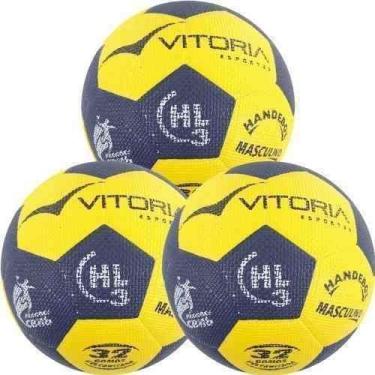 Imagem de Kit 3 Bolas Handebol Vitoria Grip Hl3 Adulto
