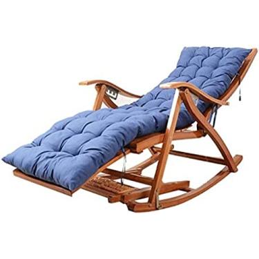 Imagem de Cadeira de balanço com gravidade zero, com almofada, espreguiçadeira dobrável ajustável para pátio com massageador de pés reclinável adequado para ambientes externos/internos, rolamento 200 kg, azul, Gigh End4