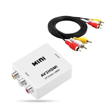 Imagem de Conversor HDMI para RCA, HDMI para AV com PAL/NTSC para Amazon Fire TV Stick, Roku, Chromecast, Apple TV, PC, laptop, Xbox, HDTV, DVD - Inclui cabo de carregamento USB + Cabo Auxiliar