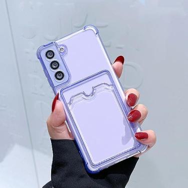 Imagem de Saco de cartão caso transparente para Samsung Galaxy S20 FE S23 S22 S21 Plus Note 20 Ultra A12 A34 A52 A32 A14 A54 A53 5G capa, roxo, para A32 4G 6,4 polegadas