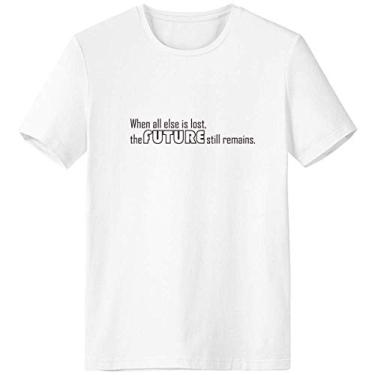 Imagem de Camiseta "When All Else is Lost The Future Still Remains", roupa de trabalho, bolso, manga curta, roupas esportivas, Multicor, P