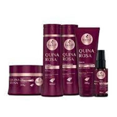 Imagem de Haskell Kit Shampoo 300ml + Cond 300ml + Máscara 300g + Leave in 240g + Sérum 35ml Quina Rosa