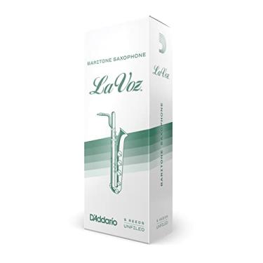 Imagem de Palhetas de Saxofone Barítono La Voz, Média Rígida, Pacote com 5