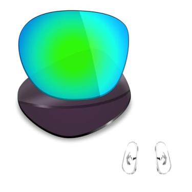 Imagem de Mryok Lentes de substituição polarizadas e peças de nariz para Ray-Ban RB4334D 55 mm - Verde esmeralda