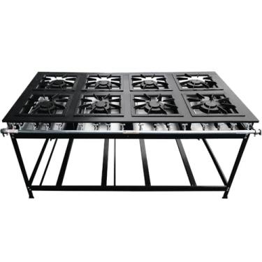 Imagem de Fogão Industrial 8 Bocas Duplas Luxo Baixa Pressão Mr Fogões 40x40 P8