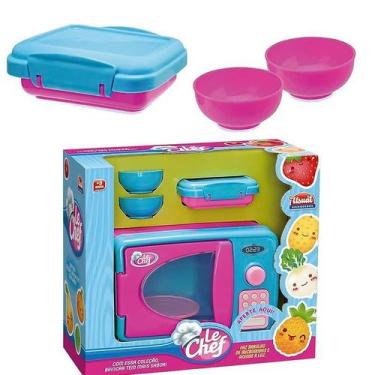 Imagem de Microondas Brinquedo Ul Rosa Infantil Mini Cozinha Criança - Usual Bri