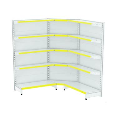 Imagem de Gondola Parede 170 Fit Ate 2 Metros 1 Canto Branco 15b Pe Am