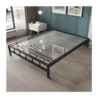 Imagem de Estrutura De Cama Queen Moderna, Estrutura De Cama Sem Ruído Em Tamanho Real, Estrutura De Cama Queen Com Espaço De Armazenamento, Para Apartamentos De Quarto (Color : Black, Size : 70x78in)