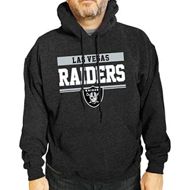 Imagem de Moletom com capuz NFL de manga comprida carvão, vestuário adulto Gameday, moletons unissex para homens e mulheres (Las Vegas Raiders - preto, adulto pequeno)