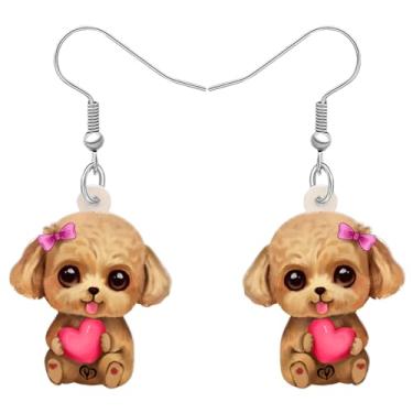 Imagem de BAMAY Brincos fofos para cães poodle, pingentes de acrílico, joias para filhotes, presentes para mulheres, meninas, berloques, decoração de poodle, Medium, Acrílico, Sem pedra preciosa