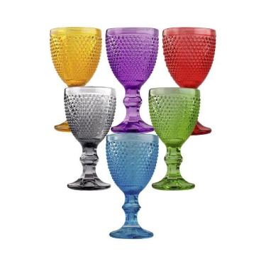 Imagem de Jogo de taças licor em vidro L'Hermitage Bardot 60ml 6 peças colorida