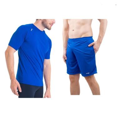 Imagem de Conjunto Camiseta Curta Masculina e Calção Masculino Bermuda Esportiva com Bolso Fitness Academia-Masculino