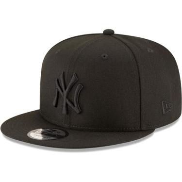 Imagem de New Era Boné Snapback ajustável MLB 9FIFTY preto preto tamanho único, New York Yankees, Tamanho �nica