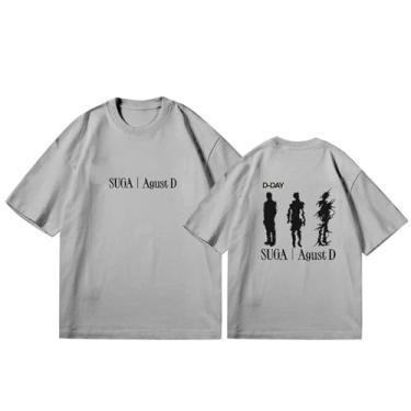 Imagem de Camiseta Su-ga AgustD D-Day Star Style Fashion Estampada para Fãs, C, cinza, G
