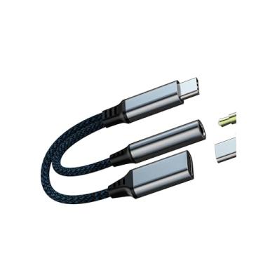 Imagem de Adaptador de carregamento de fone de ouvido USB C para 3,5 mm DAC 2 em 1 tipo C cabo divisor auxiliar carregador cabo dongle para iPhone 15 para iPad Pro compatível com Samsung Galaxy S20 S21 S22 FE