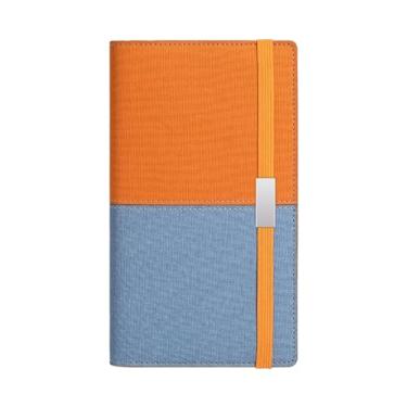 Imagem de Joucien Caderno de couro macio para estudantes universitários, caderno de reuniões de trabalho - A6 laranja a azul (150 folhas)