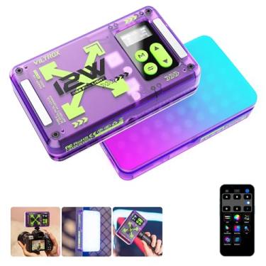 Imagem de VILTROX Luz de vídeo RGB magnética 360° colorida portátil LED painel de luz com controle de aplicativo/suportes de sapate/CRI 97+/2500K-8500K/4000mAh/26 cenas de luz para fotografia, vlogging,