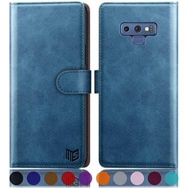 Imagem de SUANPOT Capa carteira de couro para Samsung Galaxy Note 9 6,4 polegadas com bloqueio de RFID, suporte para cartão de crédito, capa flip folio book capa de telefone bolsa para mulheres homens para