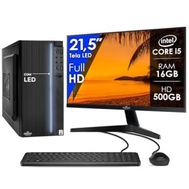 Imagem de Computador Completo Intel Core i5 16GB HD 500GB Monitor 21,5" Teclado e Mouse Pc Hdmi Strong Tech