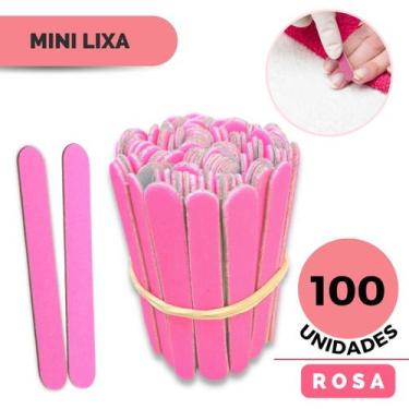 Imagem de 100 Lixas De Unha Mini Descartáveis Manicure Pedicure 8 Cm - Monolo, R