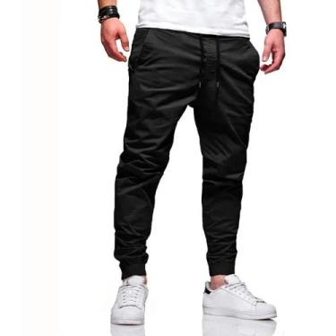 Imagem de Calça Masculina Jogger Sarja  Jeans Camuflada  Com Punho Elástico Elás