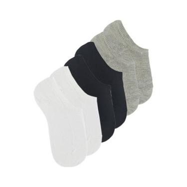 Imagem de Kit 6 Pares de Meias Infantil Invisível Trifil 5442, Preto, 27-30