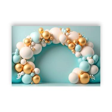 Imagem de Fundo Fotográfico 2,20 x 1,50 - Arco de Balões Com Dourado 059 - Via C