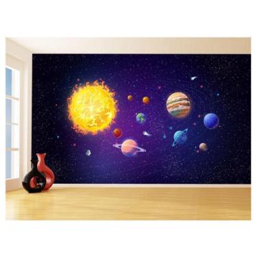 Imagem de Papel De Parede 3D Espaço Estrelas Planetas 3,5M Nsp193 - Você Decora