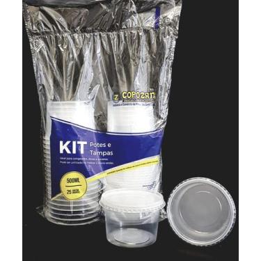 Imagem de Pote Redondo Descartável Microondas Freezer 500ml C/25 Copozan